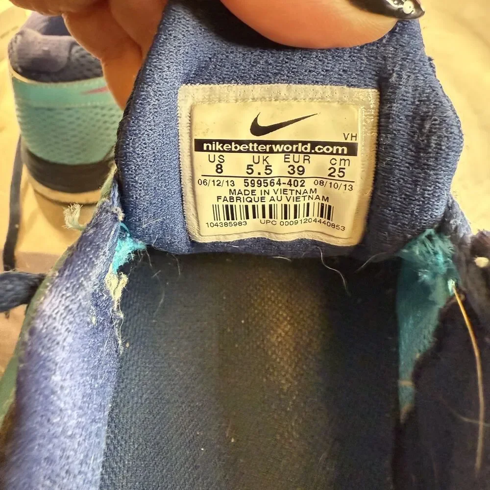 Nike Dual Fusion Run 2 Shoes Womens Size 8 Turquoise Athletic‎ Running Sneakers